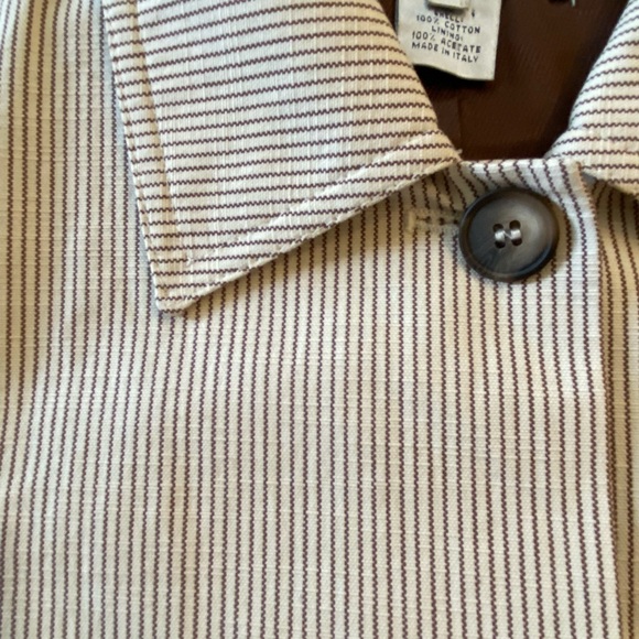 Brooks Brothers 2 PC Womens Tan w Brown Pinstripes Jacket & Skirt Set / Size 16 - Picture 13 of 16